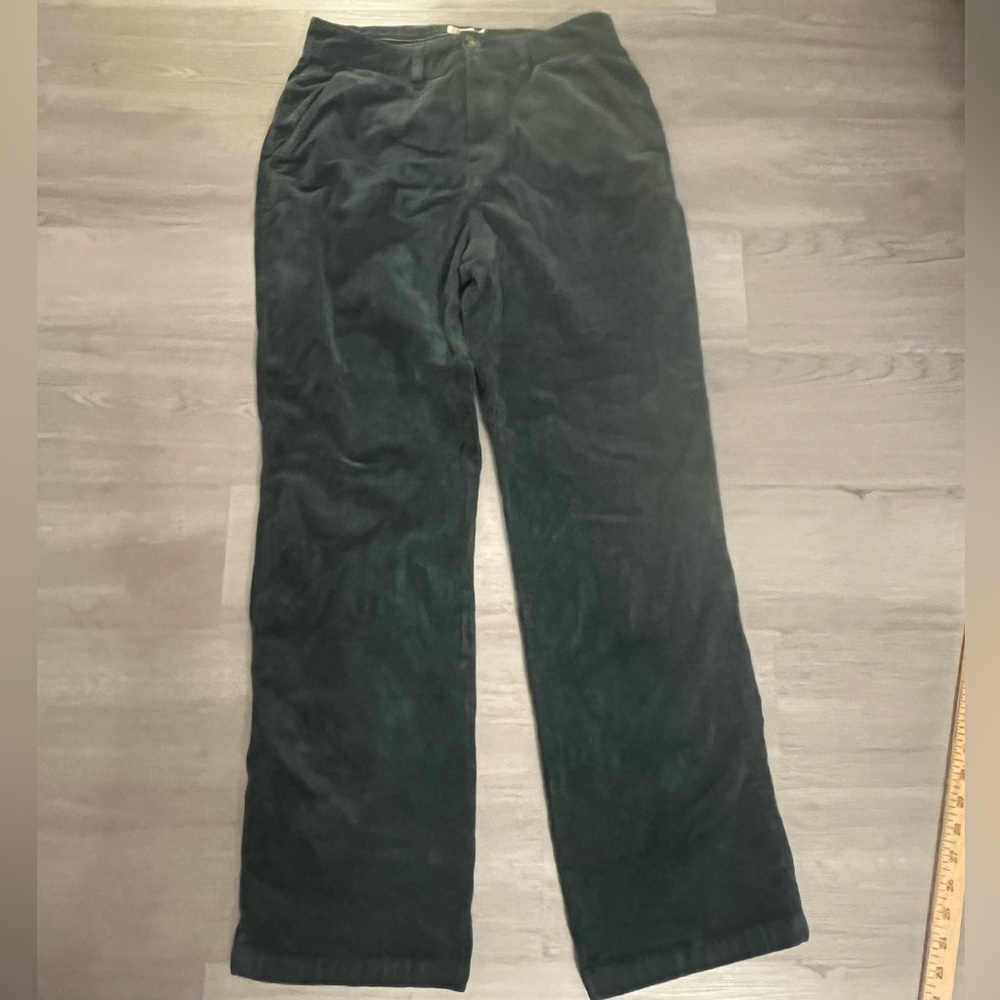 Faherty Teal Green Corduroy Wide-Leg Pants - Picture 3 of 8
